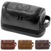 Aganmi Personalized Gifts Travel Toiletry Bag for Men Him, Laser-Engraved Initial PU Leather Waterproof Shaving Bag Christmas Birthday Gift for Men Dad Husband Boyfriend Groomsmen, Black M view 1