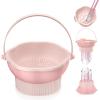 senbowe 3 in 1 Makeup Brush Cleaner Mat, Silicone Makeup Brush Cleaner Bowl Cosmetic Brushes Cleaning Pad Tool Organizer for Storage and Air Drying, Make Up Brush Washing Tool for Sponge view 1