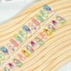 30Pcs Summer Sea Life Press on Nails Medium Almond Starfish Flower Colored Fake Nails Pearl Shell Glue on Nails Glossy Reusable Acrylic Nails for Women Beach Nail Art Supplies view 2