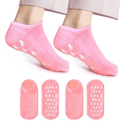 10 Large Silicone Moisturizing Socks for Women 2Pairs Extra-Large Soft Gel Foot Socks for Dry Cracked Feet | Lock in Moisture, Do Not Walk During Use