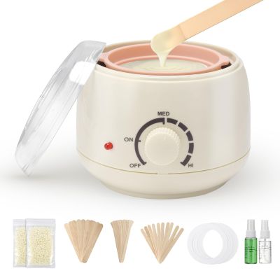 AUZEAL 250ml Mini Waxing Kit for Women, Hard Wax Kit for Hair Removal, Waxing Kit for Bikini, Underarms, Eyebrows, Face, Compact for Teen Girls or Students Starters, Sensitive Skin, Dorms & Home Use