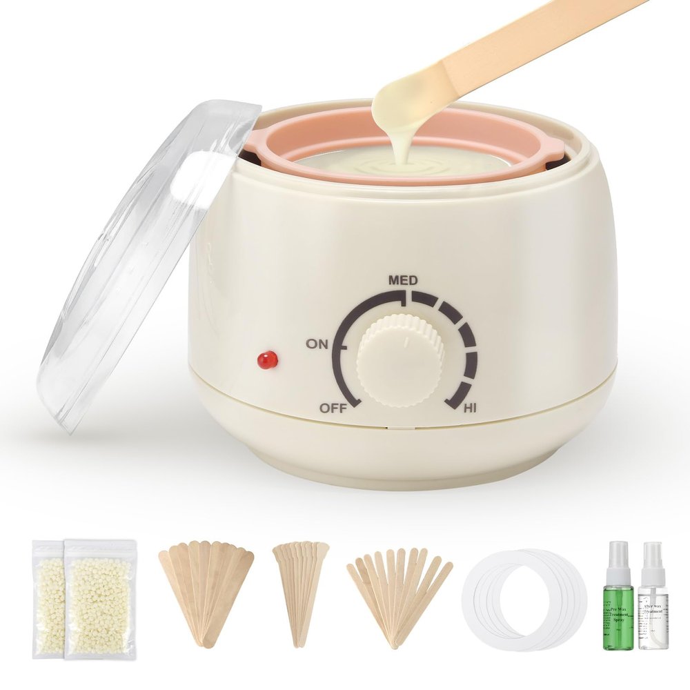 AUZEAL 250ml Mini Waxing Kit for Women, Hard Wax Kit for Hair Removal, Waxing Kit for Bikini, Underarms, Eyebrows, Face, Compact for Teen Girls or Students Starters, Sensitive Skin, Dorms & Home Use