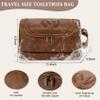 Aganmi Personalized Dad Gifts from Daughter Son Travel Mens Toiletry Bag, Unique Shaving Bag Fathers Day Thanksgiving Christmas Birthday Gifts for Men Father New Dad Papa Elderly Dad, Light Brown A view 3
