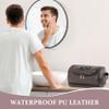Aganmi Engraved Initial Travel Toiletry Bag 21st 30th 40th 50th 60th 70th 75th 80th Birthday Gifts for Men Him, PU Leather Shaving Bag Gift for Dad Husband Boyfriend Brother Grandpa, Dark Brown D view 4