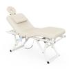 Adjustable Massage Table with Face Pillow & Headrest, Silent and Easy to Adjust for Treatment Table Physical Therapy Table Spa Facial Bed - Adjustable Backrest, Electric Leg Lifting, Beige Gray view 1