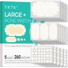 XXL Pimple Patches for Body, Large Hydrocolloid Acne Patches, 5 Sizes Big Hydrocolloid Bandages for Back, Chest, Shoulders Zit Breakouts, Blemish Patch for Face (Oval, Dot 260 Count) view 1