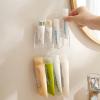 2pcs Punch-Free Storage Rack Toiletries Clips Self Adhesive Wall Mounted for Toothpaste Facial Cleanser Cosmetics Skincare, Free Stand Desktop Bathroom Kitchen Toilet Organize Rack (Transparent) view 2