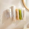 2pcs Punch-Free Storage Rack Toiletries Clips Self Adhesive Wall Mounted for Toothpaste Facial Cleanser Cosmetics Skincare, Free Stand Desktop Bathroom Kitchen Toilet Organize Rack (Transparent) view 3