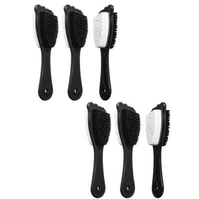 Beomeen Foot Brush and Pumice Stone for Shower with Handle, 6 Pcs Shower Foot Scrubber Callus Remover 2 in 1 Pedicure Brush with Dense Bristles for Deep Cleansing & Exfoliation, Dry Dead Skin Removal