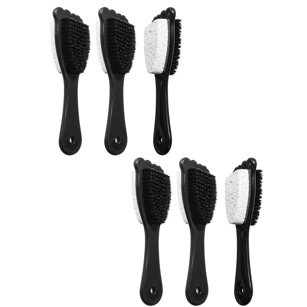 Beomeen Foot Brush and Pumice Stone for Shower with Handle, 6 Pcs Shower Foot Scrubber Callus Remover 2 in 1 Pedicure Brush with Dense Bristles for Deep Cleansing & Exfoliation, Dry Dead Skin Removal