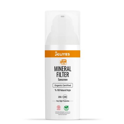 Aliyes Organic Sunscreen SPF 50+ | Ecocert Cosmos Certified | 100% Mineral & Vegan Sun Protection | Safe for Sensitive Skin | 50ml (White)