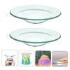 Ciieeo 2Pcs Wax Warmer Replacement Dish Round Glass Plate for Melting Wax Scented Oils Easy to Clean Stable Design for Essential Oil Diffuser Use view 2