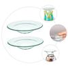 Ciieeo 2Pcs Wax Warmer Replacement Dish Round Glass Plate for Melting Wax Scented Oils Easy to Clean Stable Design for Essential Oil Diffuser Use view 3