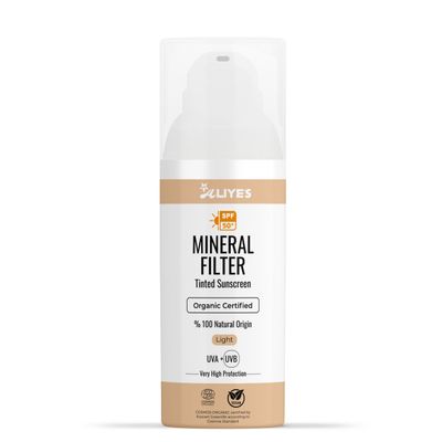 Aliyes Tinted Organic Sunscreen SPF 50+ | Ecocert Cosmos Certified | 100% Mineral & Vegan Sun Protection | Safe for Sensitive Skin | 50ml (1.69 FL OZ (Beige))
