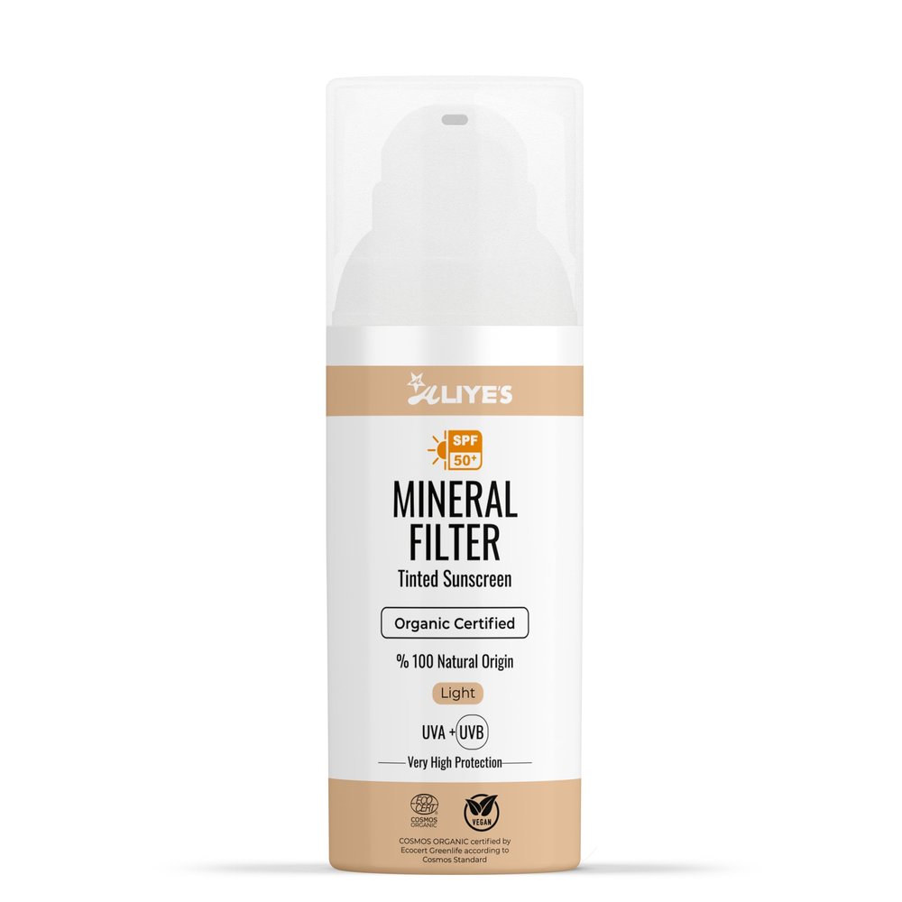 Aliyes Tinted Organic Sunscreen SPF 50+ | Ecocert Cosmos Certified | 100% Mineral & Vegan Sun Protection | Safe for Sensitive Skin | 50ml (1.69 FL OZ (Beige))