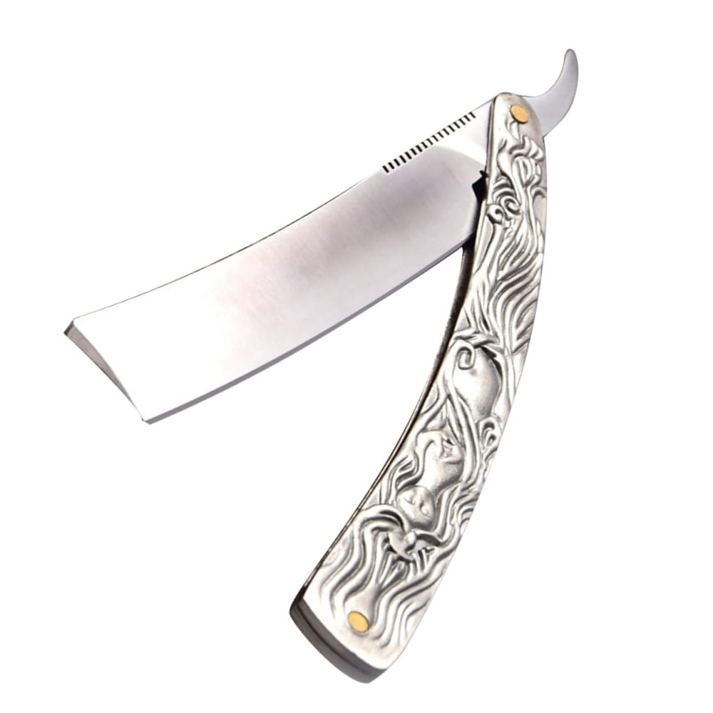 Healeved Manual Shaving Tool Beard Shaving Razor Full Handle Comfortable Space-saving Design Random Style