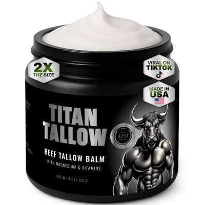 Beef Tallow for Skin, Face & Body Balm with Magnesium for Sleep, Leg Cramps & Pain, Muscle Relaxation, Moisturizing Topical Cream - Organic Grass-Fed & Grass-Finished Tallow, Manuka Honey Lotion