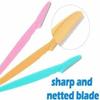 Dhanishka Eyebrow and Upper Lip Razors for Women, 3 Pieces per Pack, 2 Pack Set, Multi-Color view 2