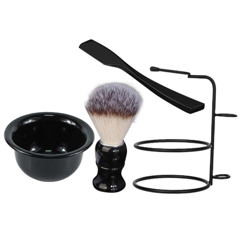 SMASOLO 1 Set Manual Shaving Kit for Men Includes Razor Shaving Brush Foaming Bowl Durable Face Grooming Tools for Home Salon Use