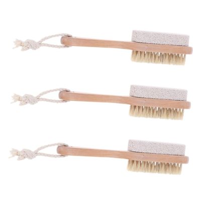 Ipetboom 3pcs Ergonomic Foot Brush Pumice Stone for Dead Skin Removal Foot Exfoliator