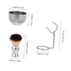 Beavorty Men's 3-Piece Shaving Brush Set with Nylon Brush Razor Stand and Stainless Steel Bowl Complete Wet Shaving Kit for view 2