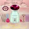 Facial Home Steamer Set - Includes 1 Nano Ionic Facial Steamer + 1 Gua Sha Tool + 1 Jade Roller + 3 Facial Razors + 1 Facial Sponge + 5pc Blemish & Blackhead Extractor view 1