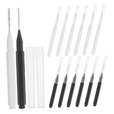60pcs Eyebrow Brushes with Caps Micro Applicators for Eyelash Extensions and Brow Lamination Portable Makeup Tools for Precise Grooming and Shaping