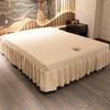 Beige,1.5 * 2m,LDLCYCN Massage Bed Cover with Face Hole Thai Massage Table Bedskirt Breathable Massage Table Skirt Reusable Beauty Bed Mattress Cover for Large-Sized Massage Table Spa Bed view 1