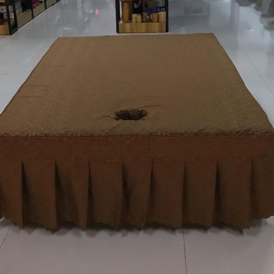 Coffee,1.2 * 2m,LDLCYCN Massage Bed Cover with Face Hole Thai Massage Table Bedskirt Breathable Massage Table Skirt Reusable Beauty Bed Mattress Cover for Large-Sized Massage Table Spa Bed