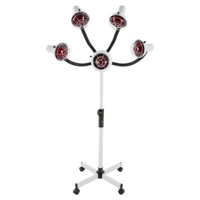 750W 5 Head Salon Infrared Heat Lamp, Adjusting Height Styling Perming Dryer