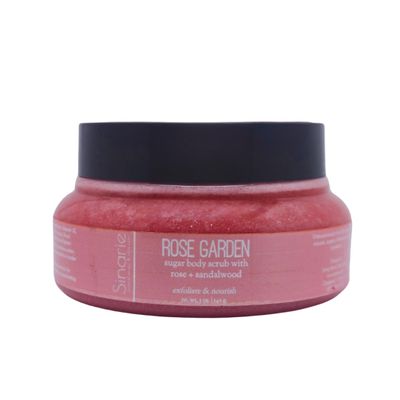 Exfoliating Sugar Scrub for Body Hydrating Moisturizing Body Polish with Natural Oils Gentle Spa Skincare for Smooth, Glowing Skin (5 oz., Rose Garden (Rose, Palo Santo & Sandalwood))