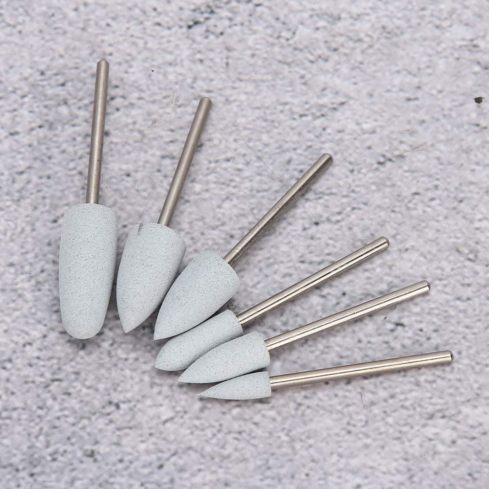 Electric Nail File Replacement Heads, Nail Bits for Drill Art Drill Manicure Grinding Head 6pcs Bit Cuticle for Polishing Accessory (Set 06)