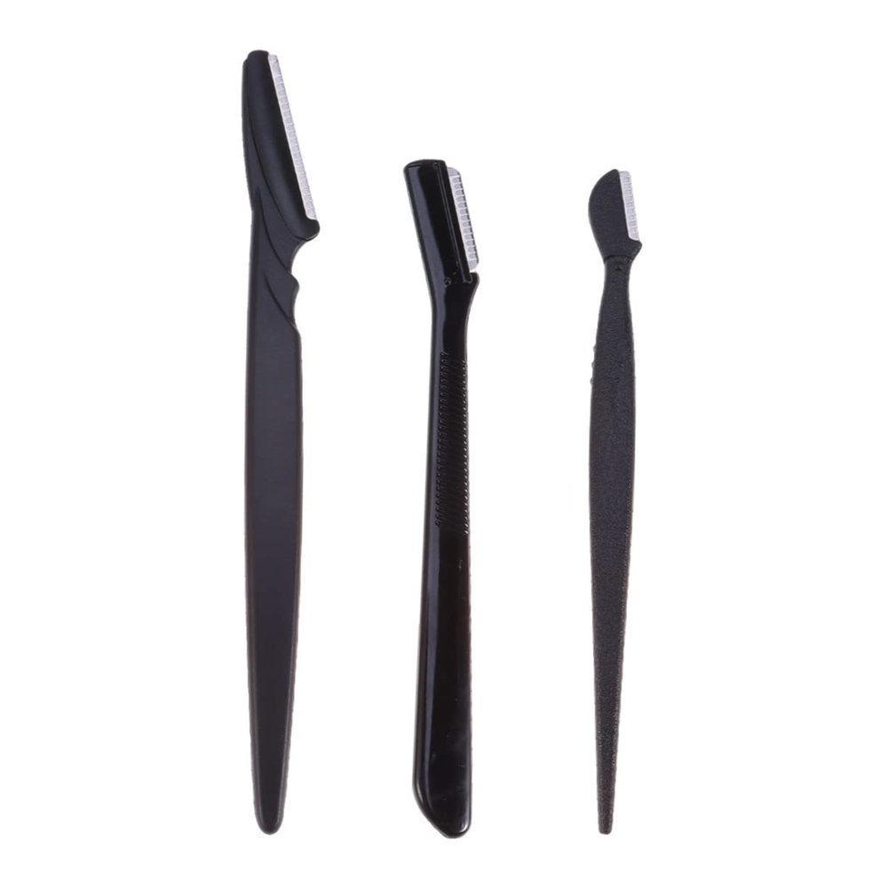 COLLBATH 3pcs Eyebrow Trimmer Set Women's Razors Eyebrow Shaper Portable Eyebrow Razor Eyebrow Makeup Tool Kit Portable Eyebrow Trimmer Eyebrow Remover Black