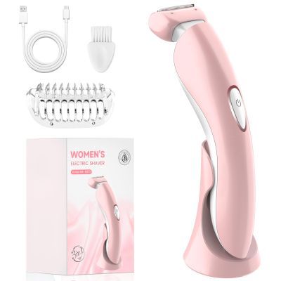 Electric Razor for Women - Painless Eletric Shavers for Women, Body Hair Removal for Legs and Underarms, Ladies Bikini Trimmer Wet Dry Shave, Rechargeable, with LED Light, Pink