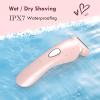 Electric Razor for Women - Painless Eletric Shavers for Women, Body Hair Removal for Legs and Underarms, Ladies Bikini Trimmer Wet Dry Shave, Rechargeable, with LED Light, Pink view 4