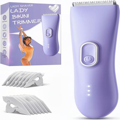 Bikini Trimmer for Women - Painless Pubic Hair Trimmer with 3 Shaving Speeds, IPX7 Waterproof Electric Razor, Cordless Womens Bikini Shaver for Sensitive Skin