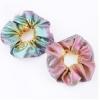 24Pcs Shiny Metallic Hair Scrunchies for Women and Girls, 4.33Inch Elastic Hair Ties for Hair Accessories, Party, Club, School Activities etc (Yellow Green) view 1