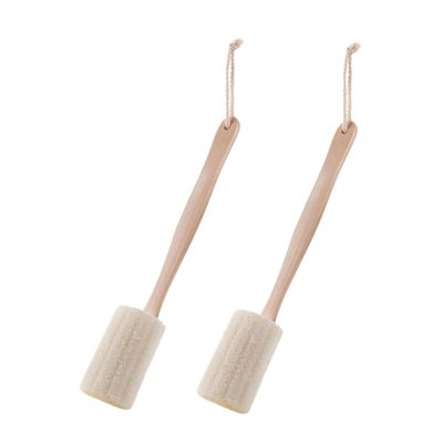 NinthAvenue Basics 2Pcs Loofah Exfoliating Back Brush Long Handle Shower Brush for Gentle Exfoliation and Back Scrubbing Safe Material for Bathing and Shower Use
