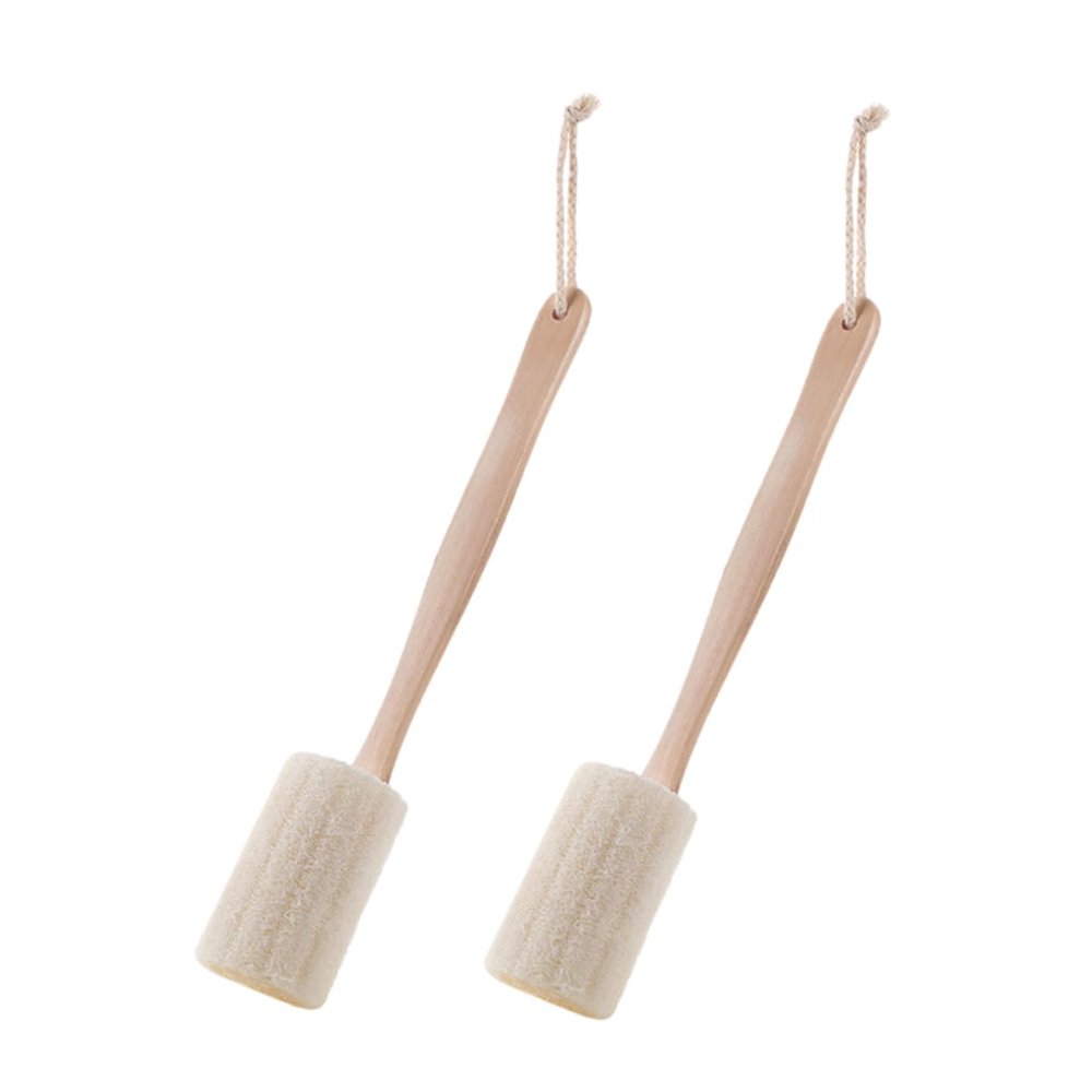 NinthAvenue Basics 2Pcs Loofah Exfoliating Back Brush Long Handle Shower Brush for Gentle Exfoliation and Back Scrubbing Safe Material for Bathing and Shower Use
