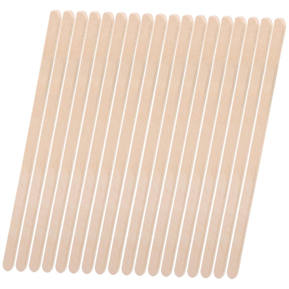 COMPUKAS 100Pcs Wooden Sticks Thick Edge Waxing Spatula for Hair Removal Durable Applicator Tool for Body Eyebrows and Facial Hair