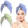 EPIGEIST 2Pcs Hair Drying Towels Coral Fleece Quick Dry Hair Turbans for Women Super Absorbent Comfortable Stylish Design for Home Travel Sports Salon Use view 1