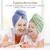 EPIGEIST 2Pcs Hair Drying Towels Coral Fleece Quick Dry Hair Turbans for Women Super Absorbent Comfortable Stylish Design for Home Travel Sports Salon Use view 4