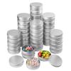 Biugaaufai 48 Pcs 4 Ounce Aluminum Tins with Screw Tops, Round metal tin with Screw Lids, 4 oz Round Cans with Lid for Cosmetics, Lip Balm, Spices, and More(silvery) view 1