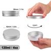 Biugaaufai 48 Pcs 4 Ounce Aluminum Tins with Screw Tops, Round metal tin with Screw Lids, 4 oz Round Cans with Lid for Cosmetics, Lip Balm, Spices, and More(silvery) view 2