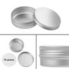 Biugaaufai 48 Pcs 4 Ounce Aluminum Tins with Screw Tops, Round metal tin with Screw Lids, 4 oz Round Cans with Lid for Cosmetics, Lip Balm, Spices, and More(silvery) view 3
