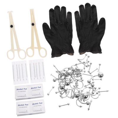 NinthAvenue Basics 1Set Body Piercing Jewelry Kit for Ear Eyebrow Navel and Nose Assorted Styles Durable Comfortable Wear for Women
