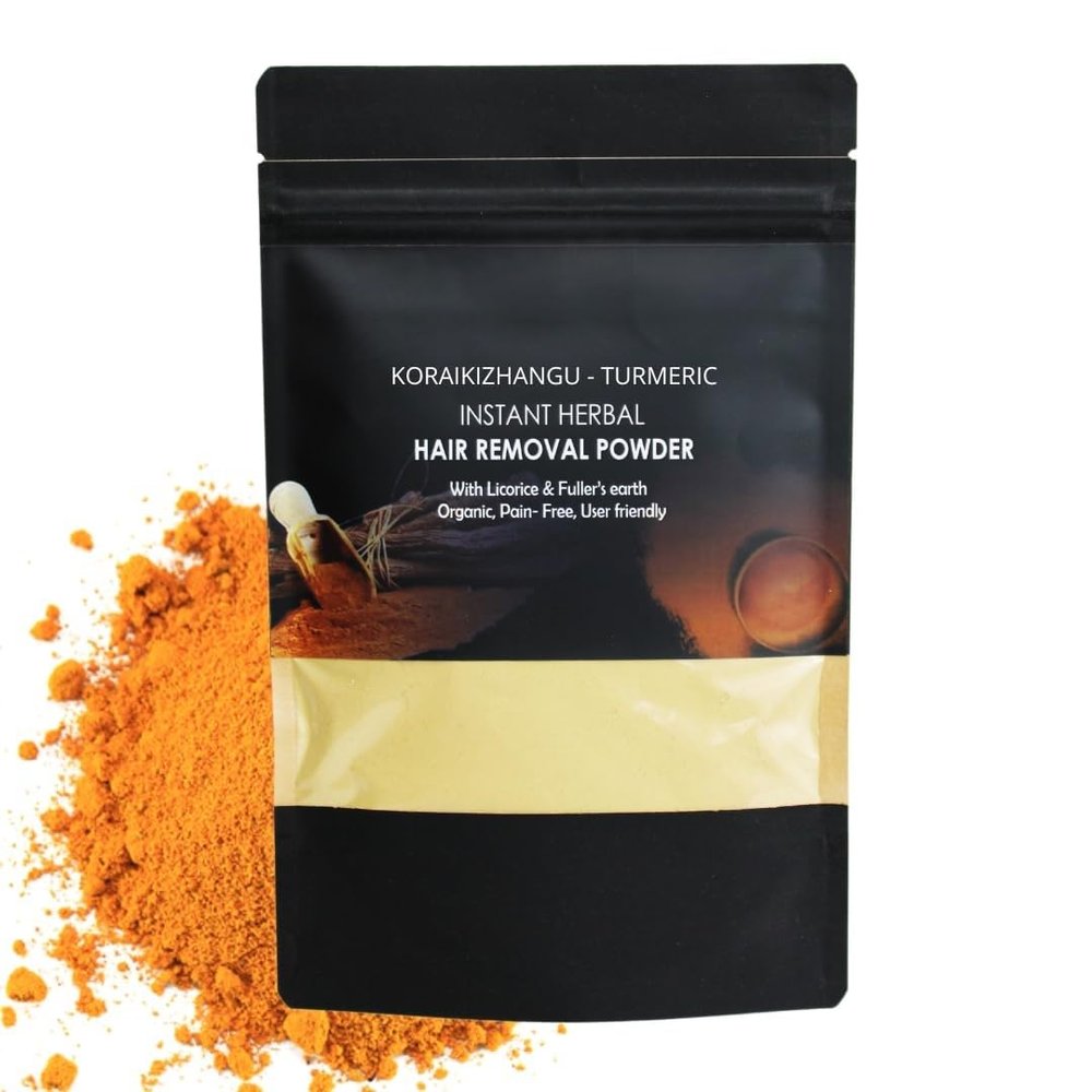 ST Korai Kizhangu Turmeric Herbal Hair Removal Powder For Painless Hair removal | Retarded hair growth | | Natural & Handmade, Barium sulphide Free (Instant)