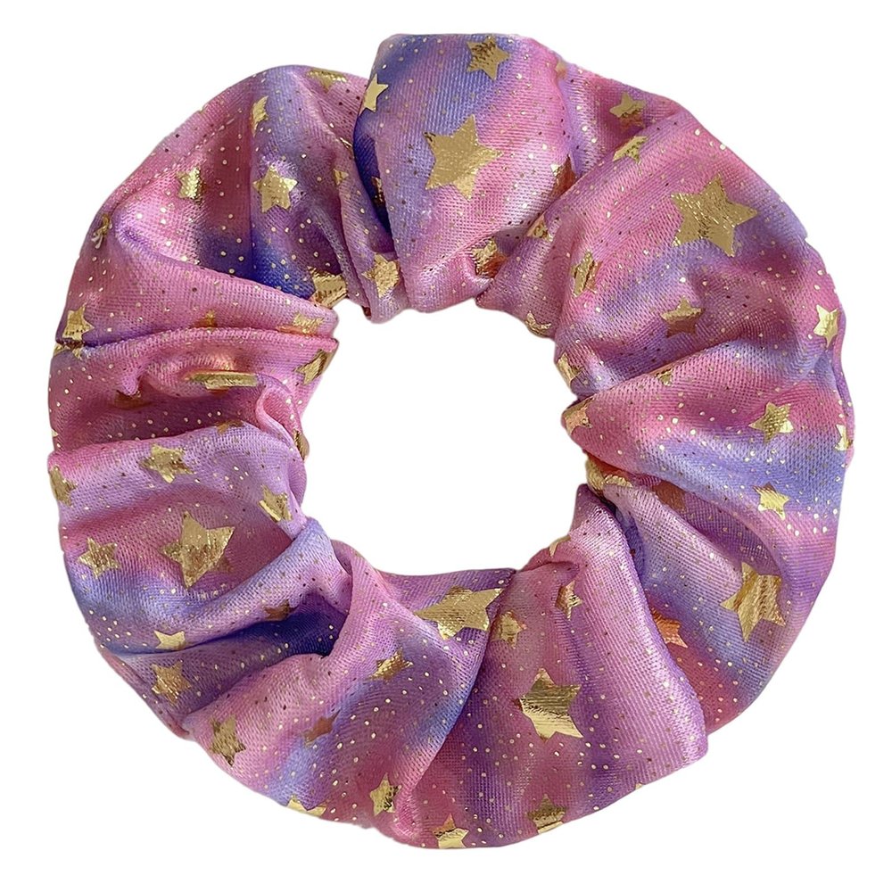 16Pcs Shiny Metallic Hair Scrunchies for Women and Girls, 4.33Inch Elastic Hair Ties for Hair Accessories, Party, Club, School Activities etc (Star Pink)