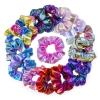 16Pcs Shiny Metallic Hair Scrunchies for Women and Girls, 4.33Inch Elastic Hair Ties for Hair Accessories, Party, Club, School Activities etc (Star Pink) view 4