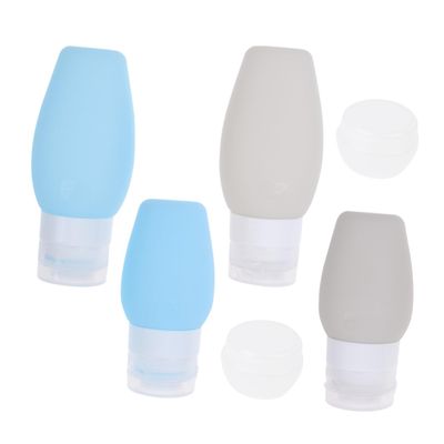 Anneome 6Pcs Silicone Travel Bottle Refillable Toiletry Containers for Liquids Leak Makeup Perfume Bottles and Grey for Travel Camping